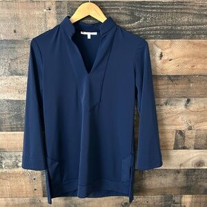 Jude Connally Chris Tunic Top Navy Small Jude Cloth Stretch Pullover